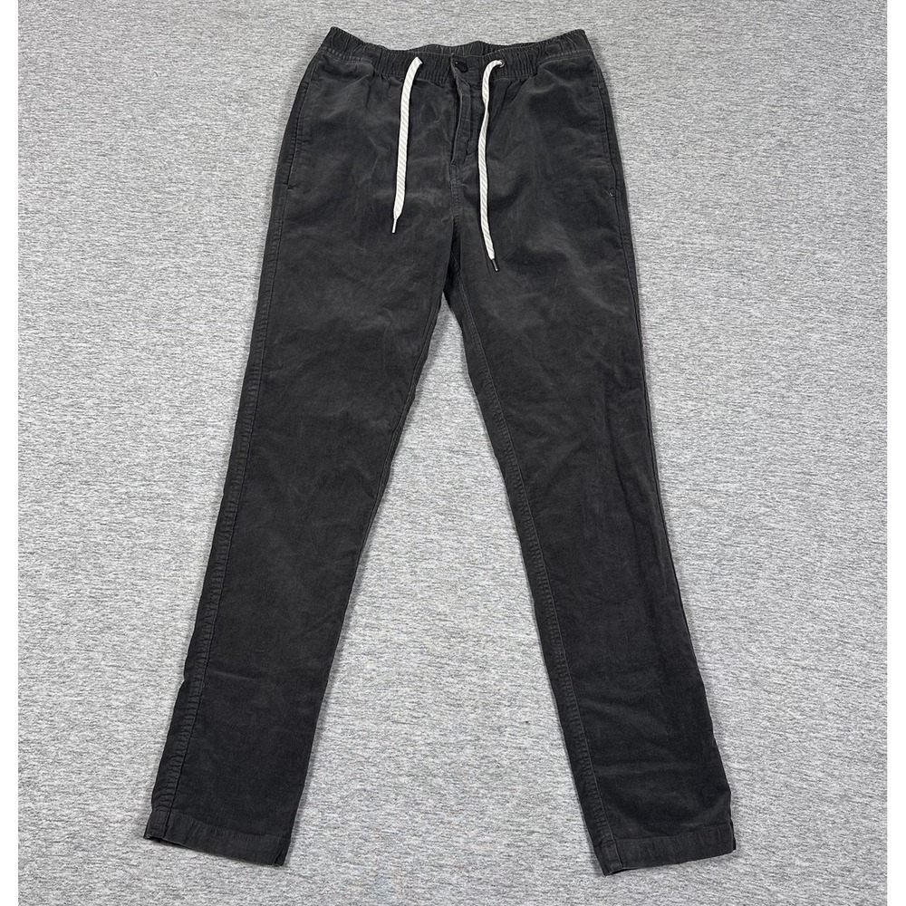 Vuori Optimist Corduroy Pants Mens Small Gray Elastic Waist Drawstring V440